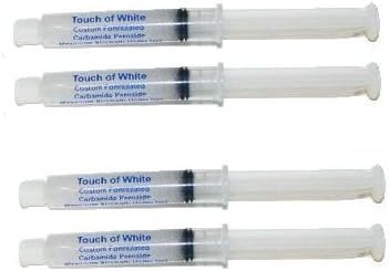 All New Touch of White Teeth Whitening Kit With Gel Mouth Pieces and Four Large Tubes of Whitening Gel 36% for Two People