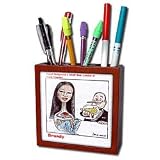 Londons Times Funny Panel Hollywood Cartoons - Brandy, Superstar, Pretty Good Drink Too - Tile Pen Holders-5 inch tile pen holder