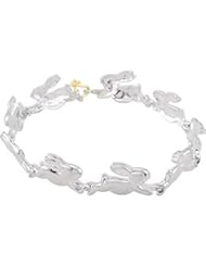 Clevereves Sterling Silver & 14K Yellow Rabbit Bracelet