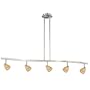 Five Spot Light Pendant in Creme Cognac Glass Finish: Dark Bronze