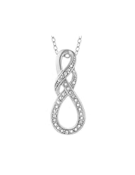 Diamond Infinity Pendant Necklace in Sterling Silver with Chain