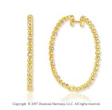 14k Yellow Gold Bezel 1/5 Carat Diamond Hoop Earrings thumbnail