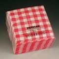 100 Servietten, 1-lagig "Economy" 1/4-Falz 30 cm x 30 cm Karo rot/weiss