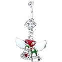 Crystalline Gem Holiday Bells Belly Ring