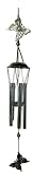28 inch Metal And Poly Resin Silver Butterfly Tubular Wind Chime