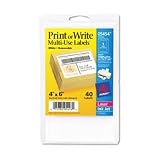 Avery Print or Write Multi-Use Labels - Removable adhesive labels - white - 4 in x 6 in - 40 pcs.