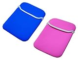 Reversible Double Sided Neoprene Sleeve Carrying Case + Screen Protector for Tomtom ONE Tomtom ONE 130 TomTom ONE 3rd Edition TomTom ONE 130s 3.5-Inch Portable GPS Vehicle Navigator (TomTom GPS NOT included) , Dark Blue / Magenta