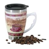 Danesco Café Thermal Travel Mug 14-Ounce Porcelain Danesco Café Thermal Travel Mug 14-Ounce Porcelain