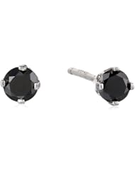 10k White Gold Black Diamond Stud Earrings (1/4 cttw)