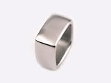 12mm Square Stainless Steel Ring with Brush Finish