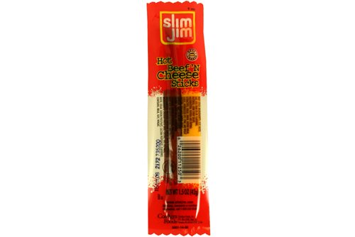 Slim Jim 1.5oz 18 Pack Hot Beef & Cheese by Dried Beef
