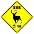 DEER CROSSING sign * street animal hunt buck
