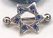 Blue Crystal Jewish Star Of David Body Jewelry Piercing