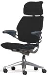 Review Humanscale  / Freedom Chair with Headrest, Adv. arms, Gel seat, Black Wave on Titanium