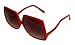 Retro Oversized Square Frame Fashion Sunglasses - Solid Red Retro Oversized Square Frame Fashion Sunglasses - Solid Red