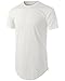 Mens Hipster Hip Hop Basic Long T-Shirt with Zipper Trim (X-Large, 1rd03_White)
