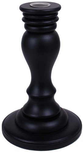 Kiera Grace  Wood Taper Candle Holder, 8-Inch, Black