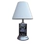 Mustang Logo- Blue 18" Tall Table Lamp with white satin shade