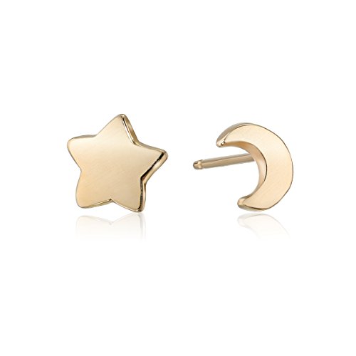Alex Woo "Mini Additions" Yellow Moon and Star Stud Earrings