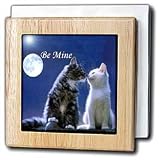 Be Mine Two Cats - 6 Inch Tile Napkin Holder