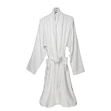 Pure Fiber 100% Bamboo Bathrobe Medium, Pure White, 1 ea