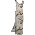 Waimea - Hawaiian Long Tank Dress in Taupe and Coral