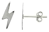 Tiny Sterling Silver Lightning Bolt Stud Earrings