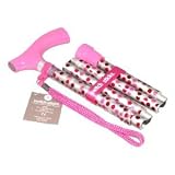 Switch Sticks Walking Cane - Adjustable Height, Foldable with Travel Carrying Bag, Hot Pink