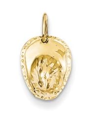 3-D Small Firemans Hat Charm in 14 Karat Yellow Gold