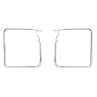 Sterling Silver Large Square Clutchelss Hoop Earrings