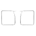 Sterling Silver Large Square Clutchelss Hoop Earrings