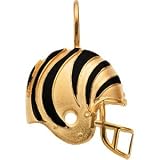 Elegant and Stylish 21.25 X 21.00 MM Cincinnati Bengals Helmet Pendant with Enamel in 14K Yellow Gold, 100% Satisfaction Guaranteed.