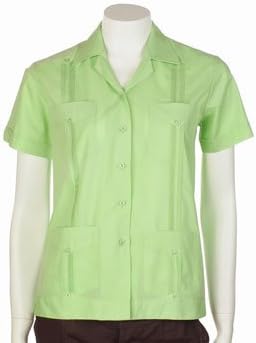 Mycubanstore Women's Basic Polycotton Guayabera Shirt
