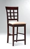 Coaster Bar Stools, Solid Wood Cappuccino with Wheat Back, Set of 2 Coaster Bar Stools, Solid Wood Cappuccino with Wheat Back, Set of 2