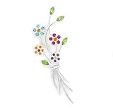 Bouquet of Flowers Fashion Pin with Multicolor Crystals