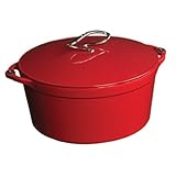 Lodge L Series E6D40 Enameled Cast Iron Dutch Oven, Patriot Red, 6-Quart