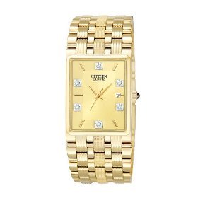 Citizen #BH1562-51T Men's Gold-Tone Diamond Accented Dress Watch