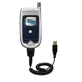 Coiled Power Hot Sync and Charge USB Data Cable w/ Tip Exchange for the Motorola A728 - Gomadic Brand