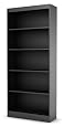 5 Shelf Bookcase Black Wood Finish