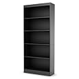 5 Shelf Bookcase Black Wood Finish