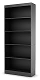 5 Shelf Bookcase Black Wood Finish
