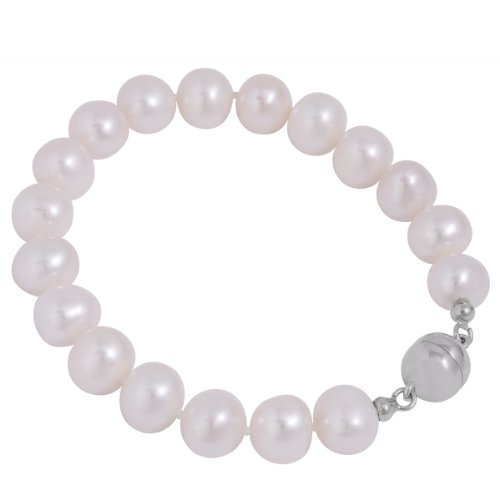 Bella Donna Damen-Armband 925 Sterlingsilber S&uuml;&szlig;wasser-Zuchtperlen weiss 10 -11 mm irregul Preisvergleich