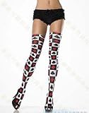 Opaque thigh highs with poker suit print