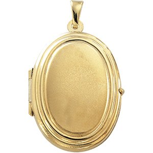14k Yellow Gold Oval Shaped Locket 26x20mm