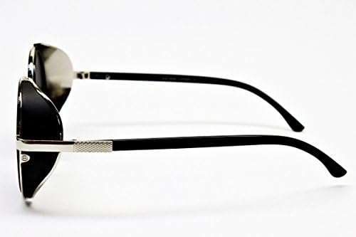 V168-vp Style Vault Steampunk Round Sunglasses (VLD Black/Silver-Dark, uv400)