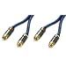 LINDY Audio Cable - 2 x Phono Male to 2 x Phono Male, 75 Ohm, Premium Gold, 2m