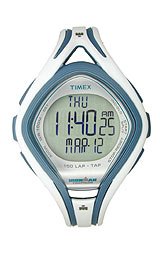 Timex Ironman Sleek 150 Lap Tap Watch - White/Blue