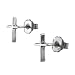 Sterling Silver Think Cross Stud Earrings