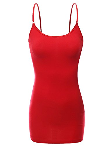 Bozzolo Women's Adjustable Spaghetti Strap Built In Bra Shelf Cami Tank Top Plus Size