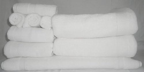 100% Combed Cotton Terry Toweling 680 GSM Hotel Quality Soft and Absorbent - White